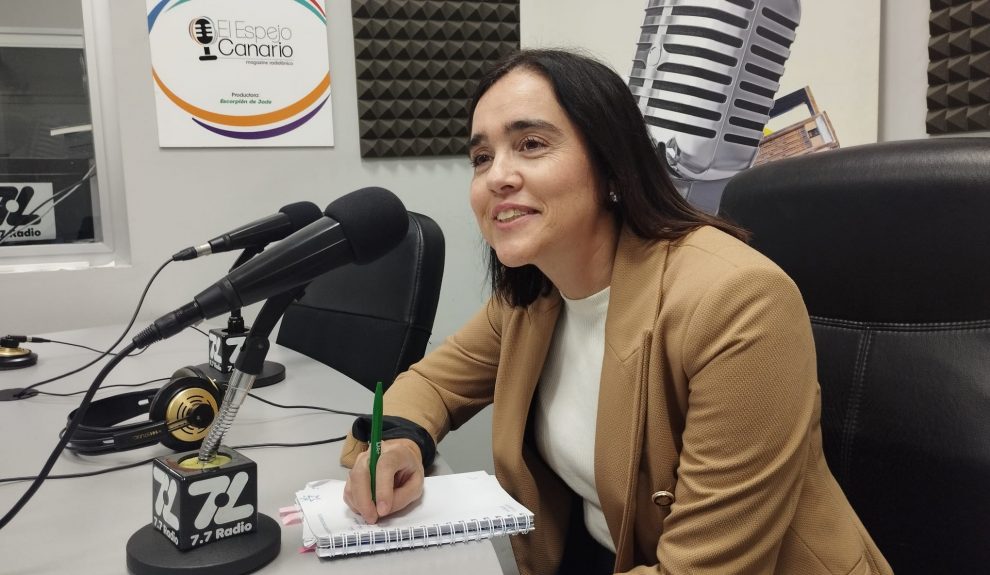 Patricia Muñoz en los estudios de El Espejo Canario