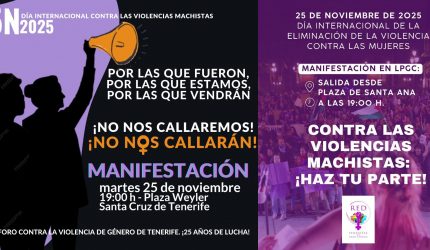 Carteles de la manifestación en ambas capitales