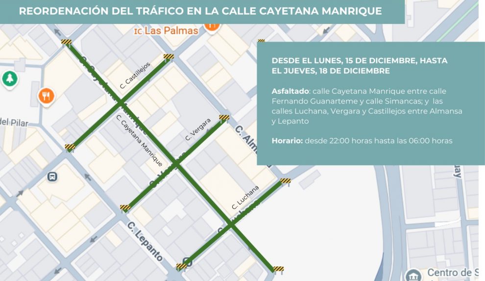 Mapa de calles afectadas