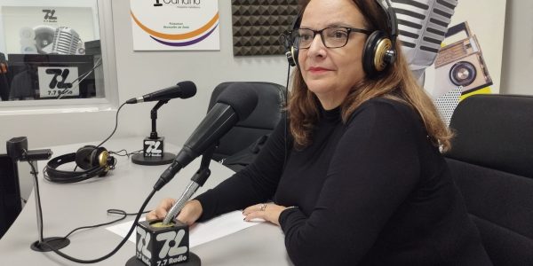 Águeda Borges en los estudios de El Espejo Canario