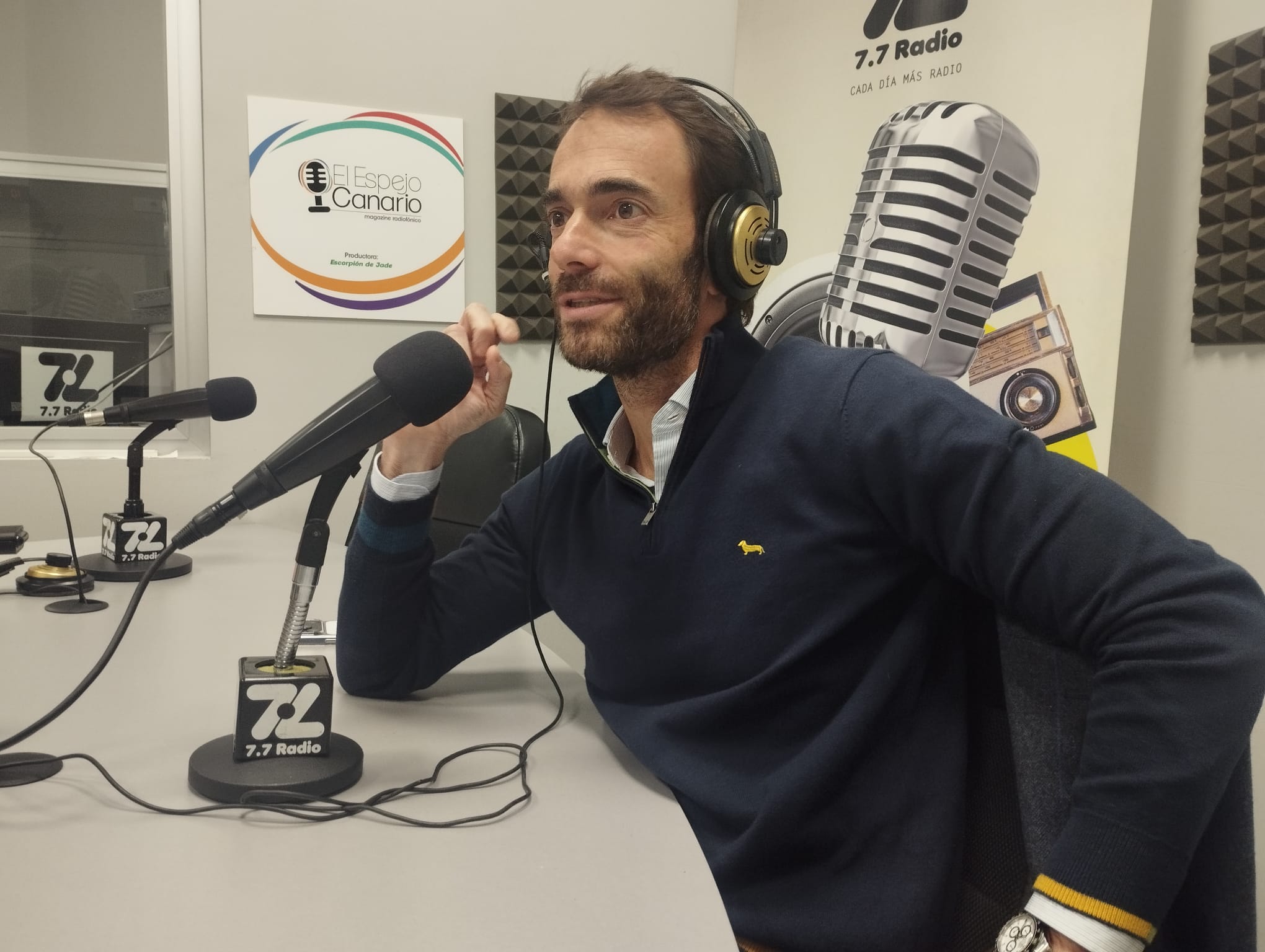 Germán Carlos Suárez en los estudios de El Espejo Canario
