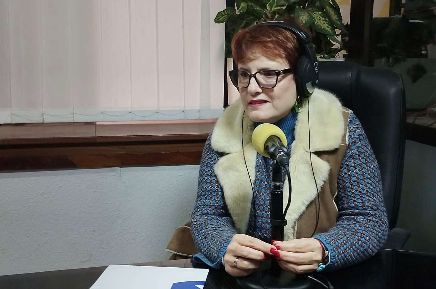 Candelaria Delgado en los estudios de El Espejo Canario