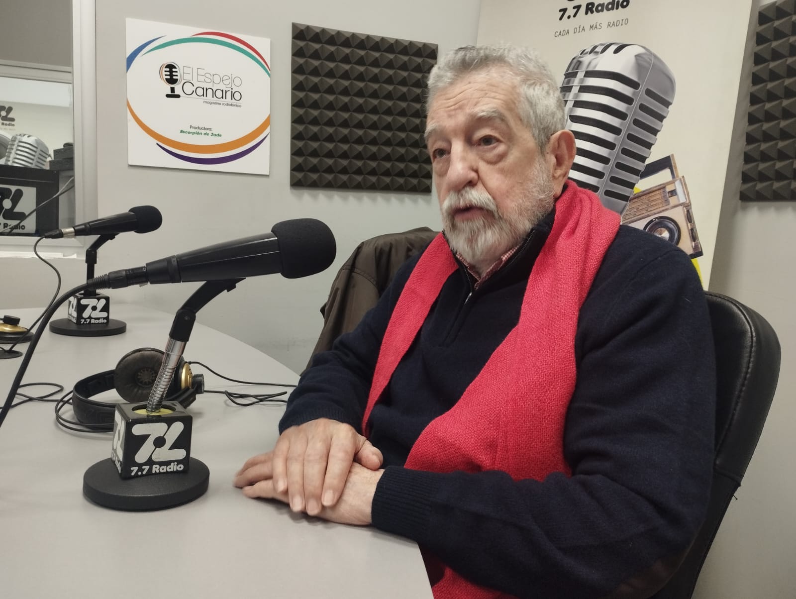Marcos Gómez Sancho en los estudios de El Espejo Canario