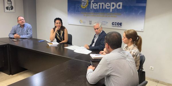 Vidina Cabrera en una reunión con miembros de Femepa | Foto: Coalición Canaria