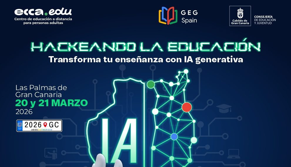 Cartel de «Hackeando la educación»