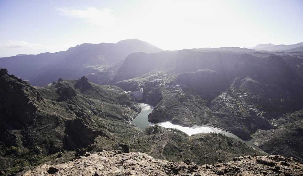 Agua embalsada en las Presa de Soria y Chira, en 2021 Tras La Borrasca Filomena | Foto Julio Cuenca