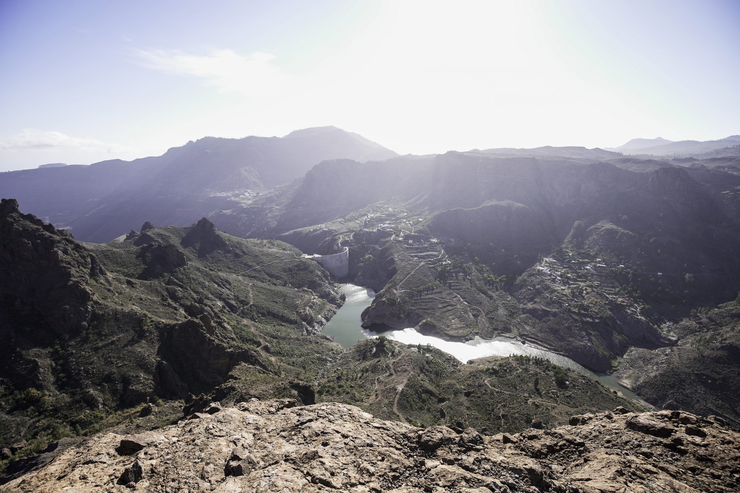 Agua embalsada en las Presa de Soria y Chira, en 2021 Tras La Borrasca Filomena | Foto Julio Cuenca