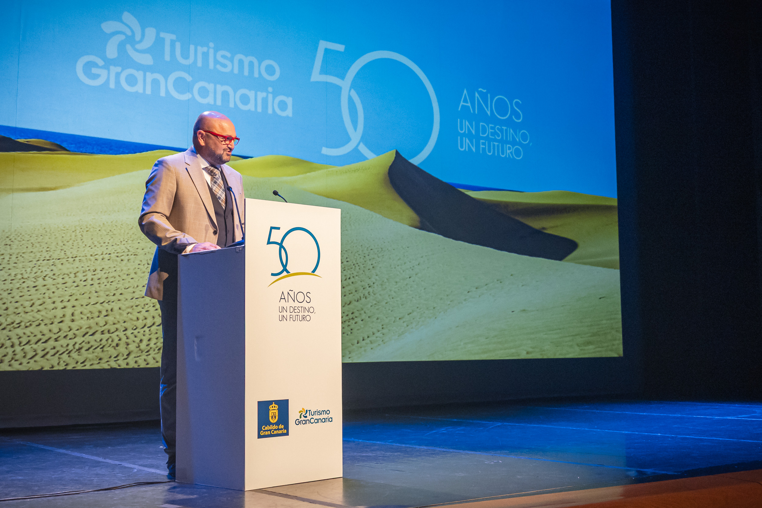 Carlos Álamo durante el estreno del documental 50 años, un destino, un futuro | Foto: Turismo de Gran Canaria
