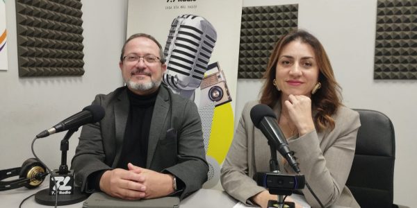 Victor Rubio y Vidina Cabrera en los estudios de