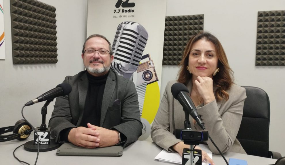 Victor Rubio y Vidina Cabrera en los estudios de