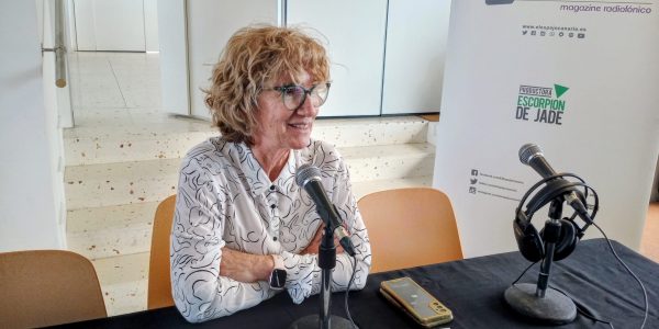 María José Alcántara en el set de El Espejo Canario en Islote de Fermina