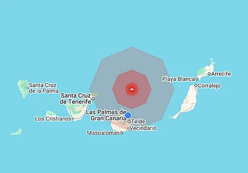 Terremoto de magnitud estimada de 4,7 A 59 km de Las Palmas de Gran Canaria | Google