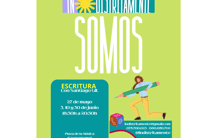 Cartel del taller de escritura