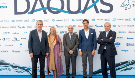 El concejal de Aguas junto al presidente de Daquas la directora general de Emalsa el CEO de Saur Spain Gestagua y el director de Operaciones de Saur Spain Gestagua | Foto: Ayuntamiento de Las Palmas de Gran Canaria