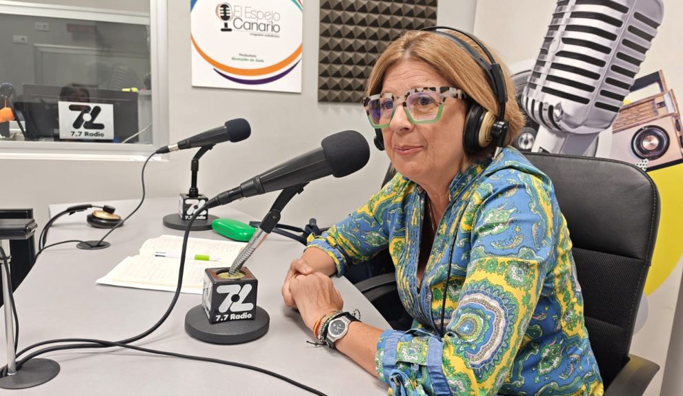 Pepa Luzardo en los estudios de El Espejo Canario