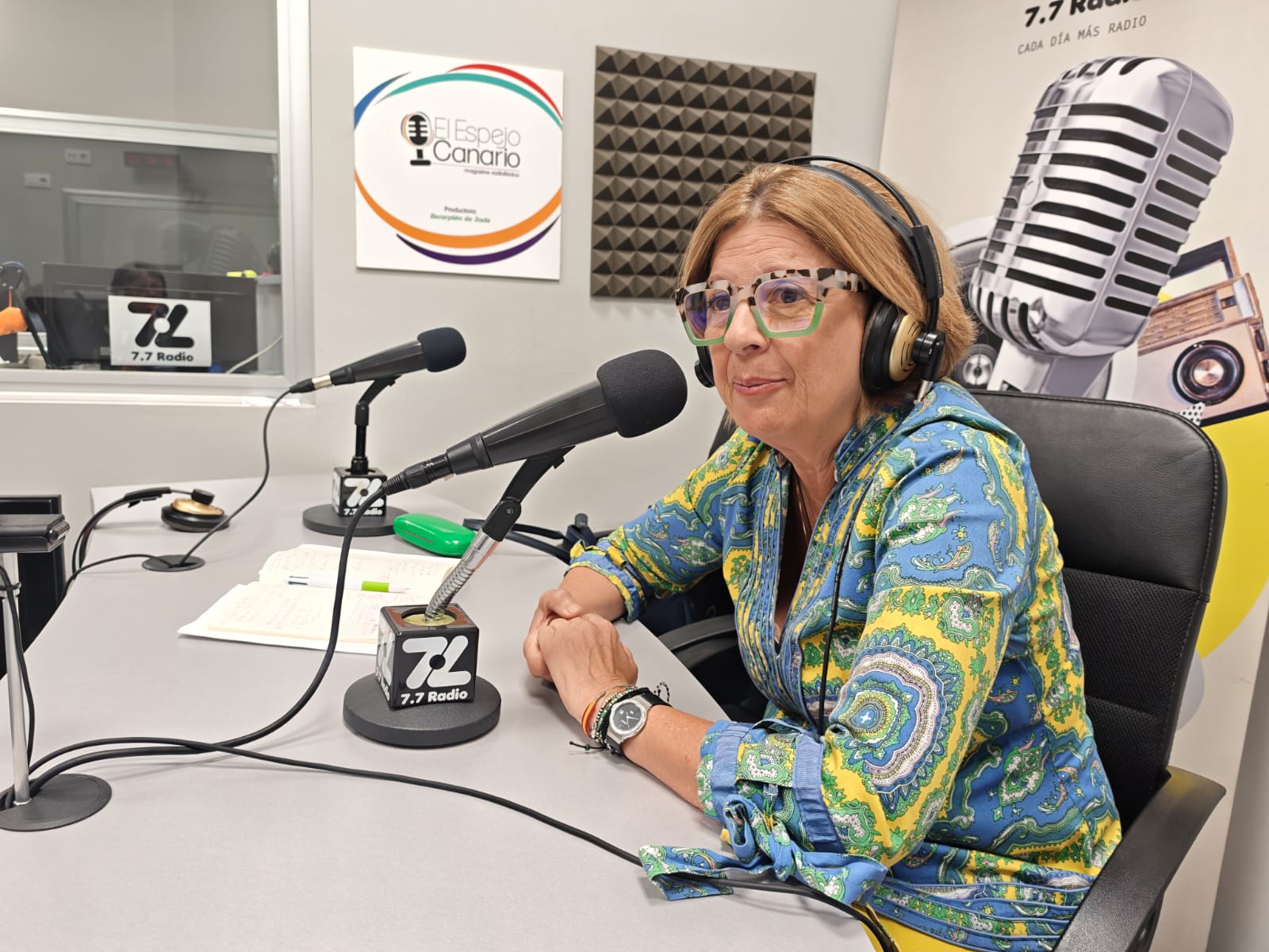 Pepa Luzardo en los estudios de El Espejo Canario
