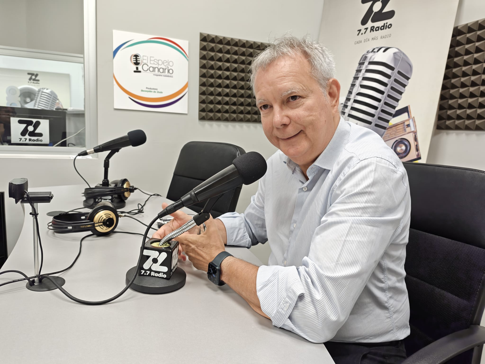 Chano Franquis en los estudios de El Espejo Canario