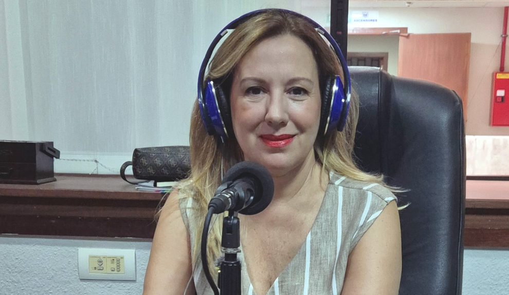 Rosa Dávila en los estudios de El Espejo Canario