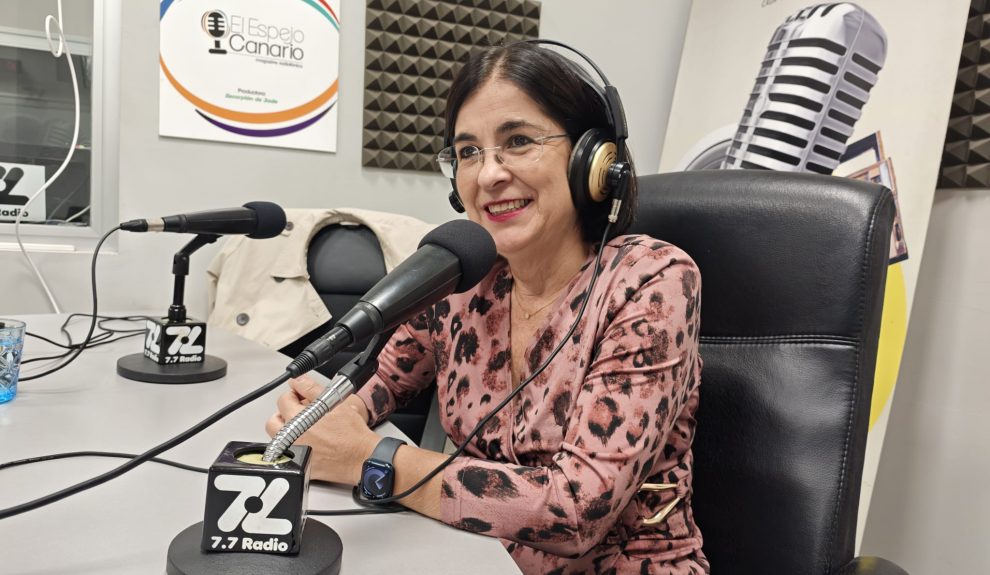 Carolina Darias en el estudio de El Espejo Canario